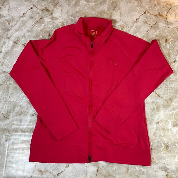 PUMA Women’s Full Zip Track Jacket Red Size XL Stretch Activewear Sportswear - Picture 1 of 7